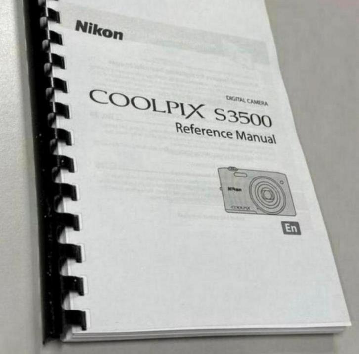 NIKON COOLPIX S3500 Camera uitgebreide handleiding - geprint, Verzamelen, Fotografica en Filmapparatuur, Fototoestel, 1980 tot heden