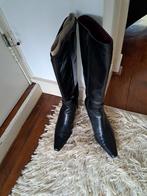 Elegante Zwarte Leren Laarzen, mt.41, Hoge laarzen, Zwart, Ophalen of Verzenden, Onbekend