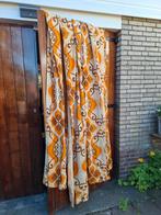 Vintage  Retro oranje gordijnen 295 lang Retro, 8 banen, Ophalen of Verzenden, Gebruikt, 200 cm of meer, 200 cm of meer