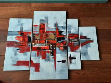 4-luik Schilderij - Abstract Kunstwerk beschikbaar voor biedingen