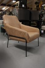 2 x luxe fauteuil Jolly Jess Design metaal leer naturel, Huis en Inrichting, Fauteuils, Ophalen, 75 tot 100 cm, Zo goed als nieuw
