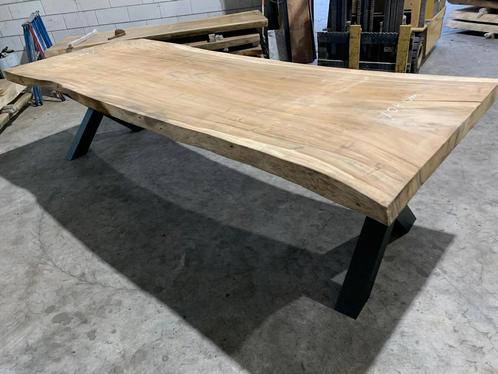 BOOMSTAMTAFEL SUAR MET XPOOT 300CM, Huis en Inrichting, Tafels | Eettafels, Nieuw, 100 tot 150 cm, 200 cm of meer, Vijf personen of meer