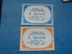 2 oude luciferetiketten E. Spronk in ZIJDERVELD Z.H., Verzamelen, Ophalen of Verzenden, Zo goed als nieuw, Luciferdoosjes of -merken