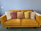 Oker geel / bruin bankstel, Huis en Inrichting, Banken | Bankstellen, Ophalen, Gebruikt, Minder dan 75 cm, 150 tot 200 cm