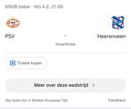 PSV - SC HEERENVEEN | KNVB BEKER, Losse kaart, Twee personen, Februari