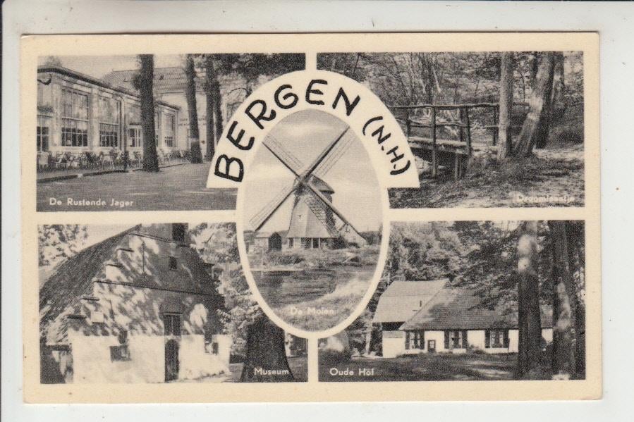 Bergen, Groeten uit 02, Ophalen of Verzenden, 1940 tot 1960, Gelopen, Noord-Holland