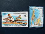 Postzegels België 1987 roeien, volleybal., Postzegels en Munten, Ophalen of Verzenden, Gestempeld, Sport