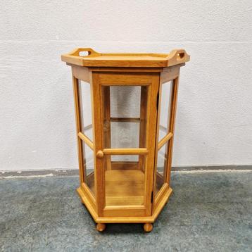 Vintage vitrine theekastje vitrinekast met dienblad beschikbaar voor biedingen