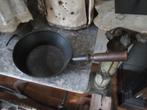 antiek VERGIET met HOUTEN STEEL + HANDVAT / keukengerei, Antiek en Kunst, Ophalen of Verzenden