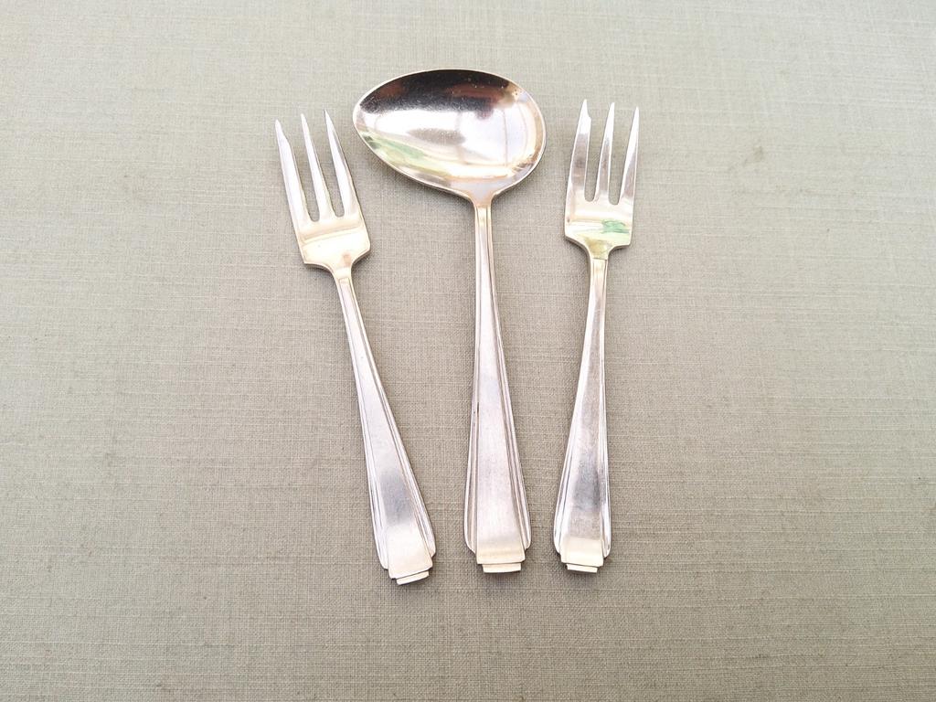 G (Sola) Z  840 - Dwarslepeltje Kinderbestek - Taartvorkjes, Antiek en Kunst, Antiek | Bestek, Ophalen of Verzenden