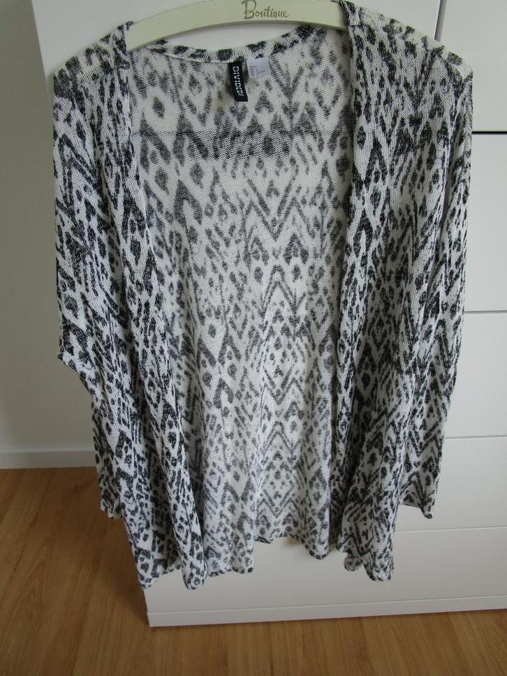 H&M maat L - vest met all over print, Kleding | Dames, Truien en Vesten, Zo goed als nieuw, Maat 42/44 (L), Overige kleuren, Ophalen of Verzenden