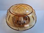 Vintage NOS Amberkleurig plafonnière, in ruimteschip vorm, Ophalen of Verzenden, Gebruikt, Glas, Jaren 60's