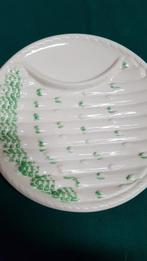 Asperge bord cremekleurig met groen, Ophalen of Verzenden
