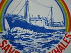 sticker Greenpeace Rainbow Warrior schip Save Whales damrak, Overige typen, Zo goed als nieuw, Verzenden