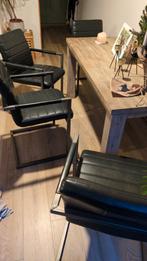 Eettafel stoelen set, Gebruikt, Zwart, Ophalen of Verzenden, Vier