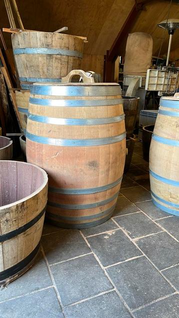 Groot 350 L. houten wijnvat regenton dompelton eiken ijsbad beschikbaar voor biedingen