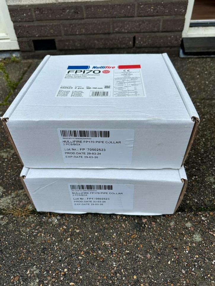 8x Nullifire FP170 Brandmanchetten 100-110mm - Nieuw!, Doe-het-zelf en Verbouw, Isolatie en Afdichting, Nieuw, Ophalen