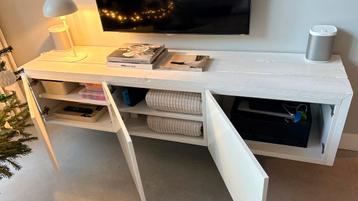 TV Meubel IKEA Besta met steigerhout wit ombouw - afbeelding 2