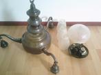 Antieke koperen hanglamp met kelken, Ophalen