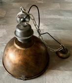 Koper/bronskleurige Industrieel-look hanglamp met Melkglas, Huis en Inrichting, Ophalen, Zo goed als nieuw, Glas, Industrieel Vintage