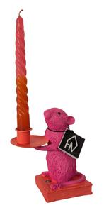 Nieuw, Housevitamin kandelaar MOUSE - PINK met swirlkaars, Huis en Inrichting, Woonaccessoires | Kandelaars en Kaarsen, Kunststof