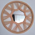 Rotan rieten spiegel rond diameter 44cm, Huis en Inrichting, Woonaccessoires | Spiegels, Ophalen, Minder dan 50 cm, Rond, Zo goed als nieuw