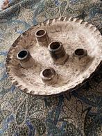 McCarty Pottery 5 pipe plate for candles, gaaf retro design, Ophalen of Verzenden