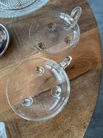 Vintage Glazen Schoteltjes met Handvat, Ophalen of Verzenden