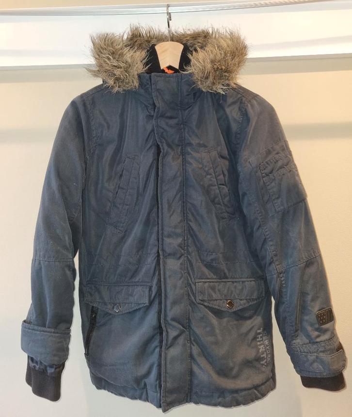 Winterjas donkerblauw, Kinderen en Baby's, Kinderkleding | Maat 152, Gebruikt, Jongen, Jas, Ophalen