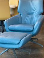 Leolux Lloyd draai-relaxfauteuil met hocker NIEUW, Ophalen, Nieuw, 75 tot 100 cm, Leer