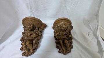 vintage wandbeelden set engeltje beschikbaar voor biedingen