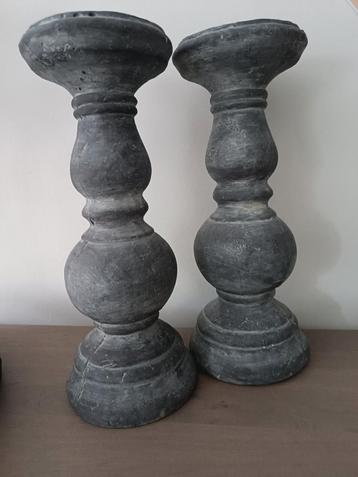 Brynxz kandelaars 14 x 36 cm donkergrijs beschikbaar voor biedingen