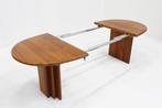 Vintage Deense ovalen uitschuifbare eettafel teak Burchardt, Huis en Inrichting, Tafels | Eettafels, Ophalen, Gebruikt, 100 tot 150 cm