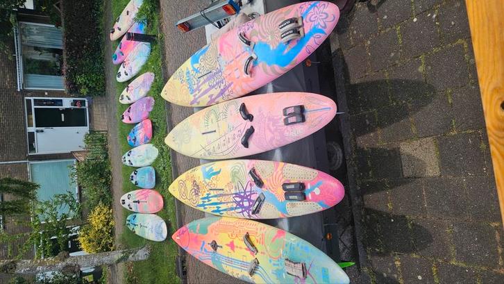 Bic surfplank collectie evt compleet met zeil set., Watersport en Boten, Windsurfen, Gebruikt, Complete set, 5 tot 7 m², Ophalen