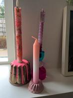 Set van kaarsenhouders, Huis en Inrichting, Woonaccessoires | Kandelaars en Kaarsen, Overige materialen, Wit, Ophalen of Verzenden