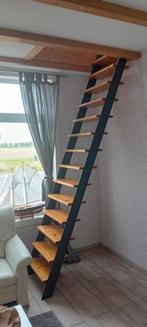 Stalen trap met houten treden - Zo goed als nieuw!, Ophalen, Zo goed als nieuw, Trap, 4 meter of meer