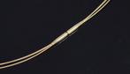 14k gouden spang ketting choker dames collier luxe 3-strengs, Voordeelsieraden, Ophalen of Verzenden, Zo goed als nieuw, Met edelsteen