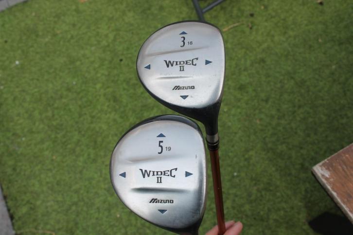 Mizuno Widec 2 (II) houten 3 en 5 rechtshandig heren, Sport en Fitness, Golf, Zo goed als nieuw, Club, Mizuno, Ophalen of Verzenden