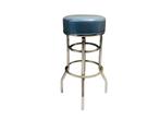 Vintage retro barkruk chroom skaileer blauw, Huis en Inrichting, Barkrukken, Gebruikt, 60 tot 90 cm, Ophalen of Verzenden, 1 kruk