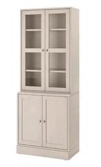 Mooie Grijze Ikea vitrinekast van Hvasta!, Huis en Inrichting, Ophalen, Met deur(en), 100 tot 150 cm, 50 tot 100 cm