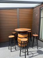 Statafel | houtlook | wijnvat, Ophalen, Zo goed als nieuw