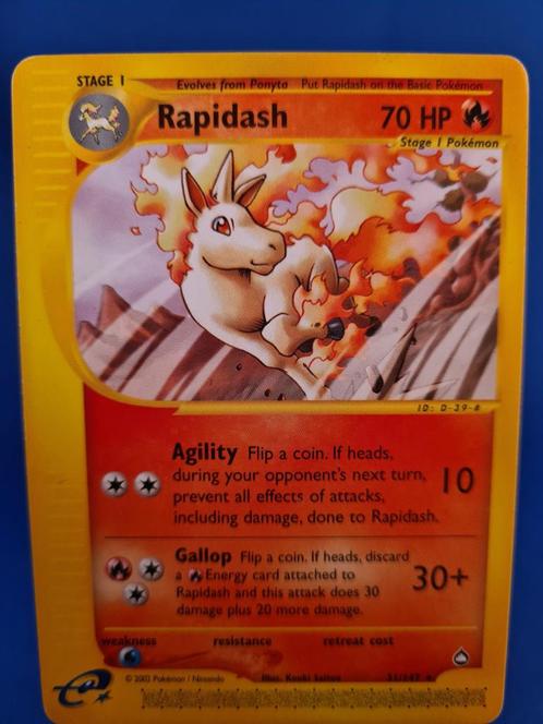Rapidash 31/147 - Aquapolis, Hobby en Vrije tijd, Verzamelkaartspellen | Pokémon, Gebruikt, Losse kaart, Verzenden