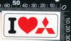 Sticker: Mitsubishi - I love Mitsubishi, Verzamelen, Ophalen of Verzenden, Zo goed als nieuw, Auto of Motor