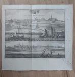 27 / Tweeluik van Brouwershaven Zeeland Gravure uit 1696, Ophalen of Verzenden