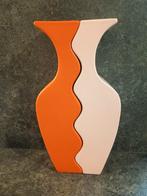 &K Klevering Amsterdam 2 vazen Wave oranje roze, Overige kleuren, Ophalen of Verzenden, Minder dan 50 cm, Glas