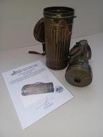 Duits gasmasker WW2 met originele 'Normandie' camouflage, Ophalen of Verzenden, Landmacht, Duitsland, Overige typen