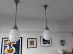 Art deco schoollamp, Huis en Inrichting, Lampen | Hanglampen, Ophalen, Zo goed als nieuw, Glas, Minder dan 50 cm
