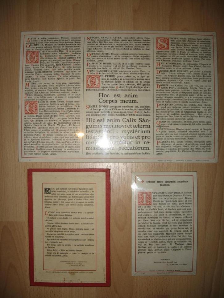 Set canonborden, tridentijnse ritus 1949 (3x), Antiek en Kunst, Antiek | Religie, Ophalen of Verzenden