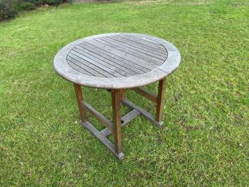 Ronde Tuintafel 90cm Robinia hout - uitklapbaar naar 130x 90 beschikbaar voor biedingen