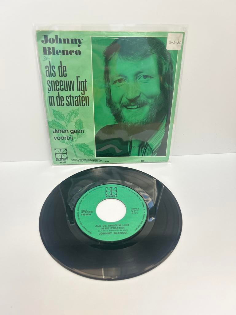 Johnny Blenco - Als de sneeuw ligt in de straten - Single, Cd's en Dvd's, Vinyl Singles, Gebruikt, 7 inch, Single, Ophalen of Verzenden